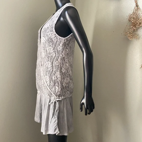 Monoreno Gray Ombre Lace Dress Top - Picture 5 of 13